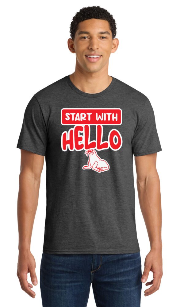 Dark heather grey- Adult Hello T shirt