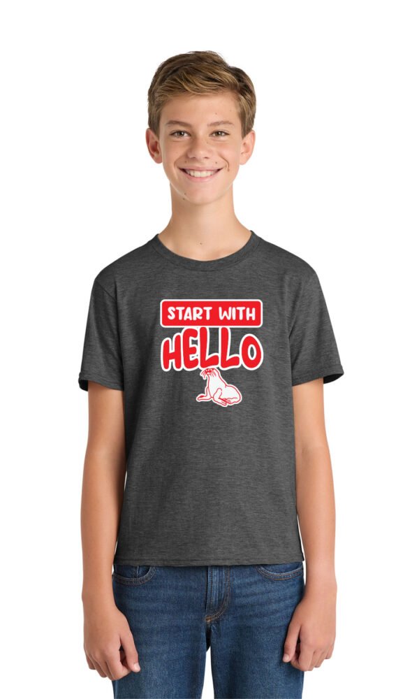 Dark heather grey Hello T shirt